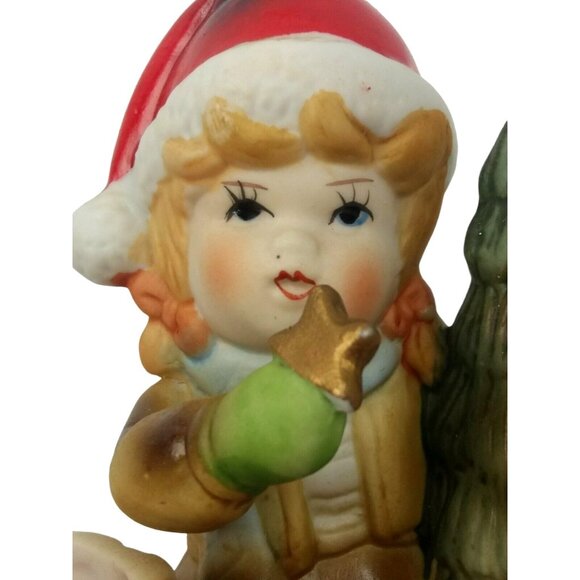 Vintage Votive Candle Holder Girl Figurine Beacon Hill Ceramic Christmas Decor - Picture 2 of 8